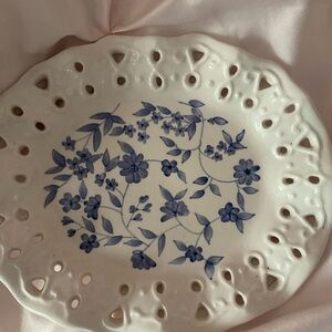 Home Interiors Elegant White Decorative Plate